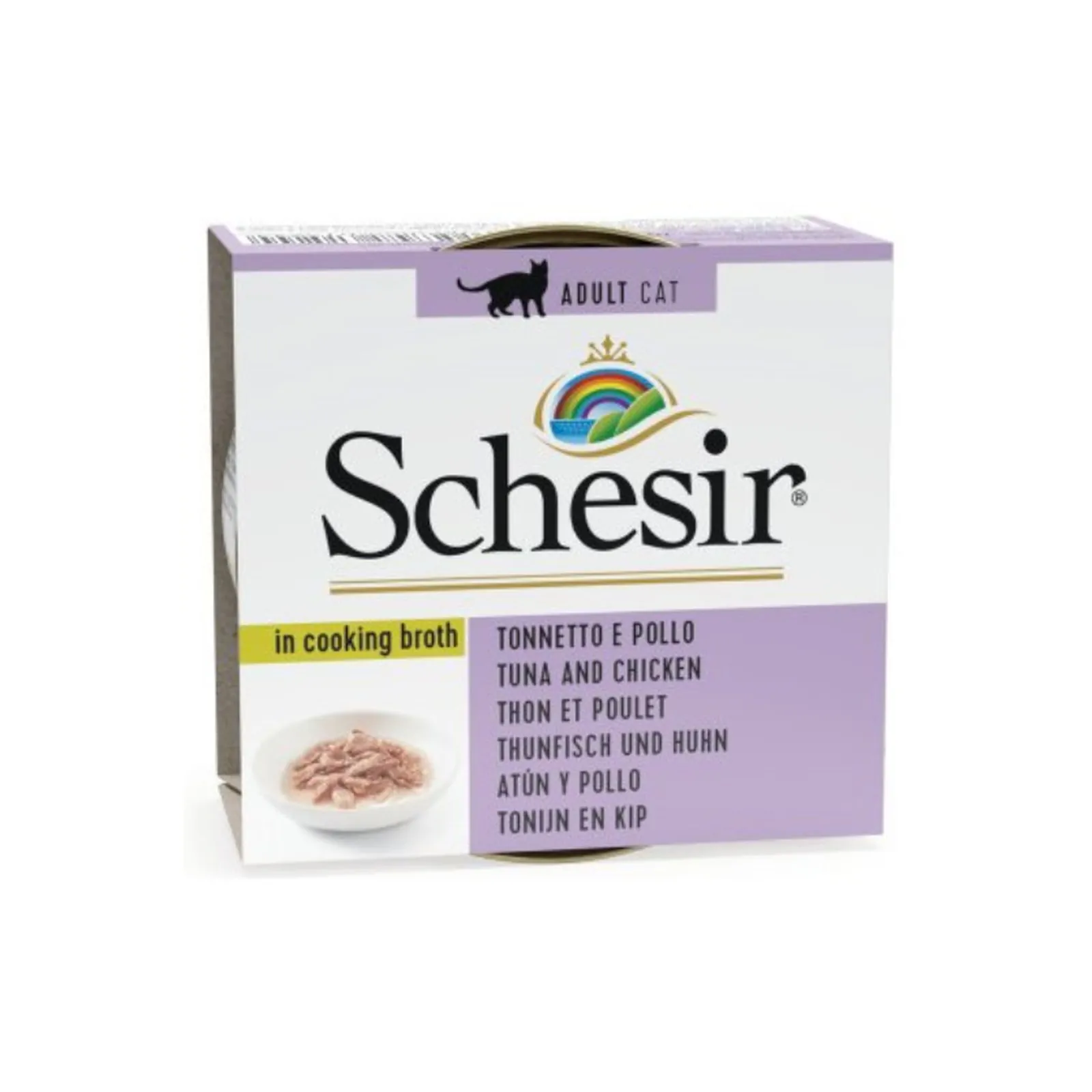 Schesir C&B, тунец с курицей, в бульоне, 70 г