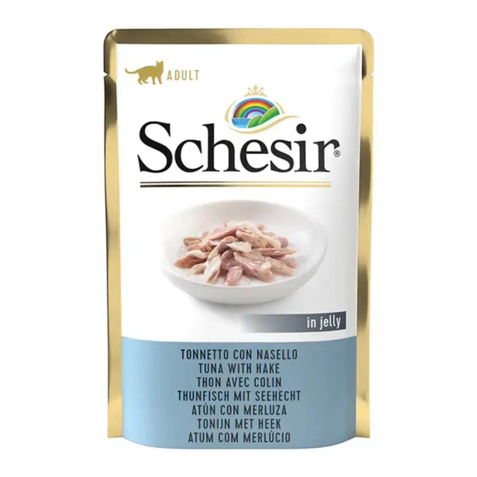 Schesir C&B, тунец с хеком, в желе, 85 г