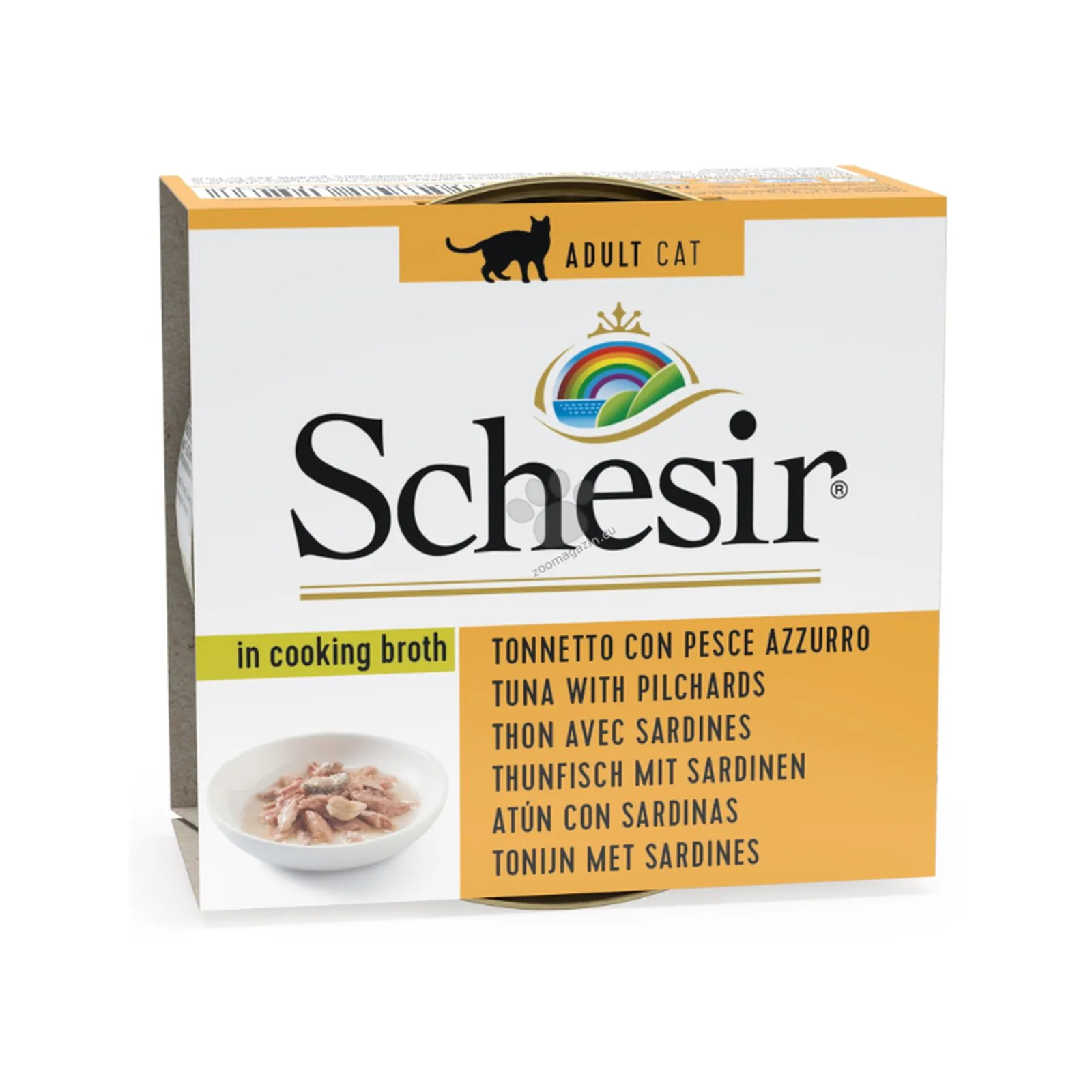 Schesir Cat Complements, тунец с сардинами, в бульоне, 70 г