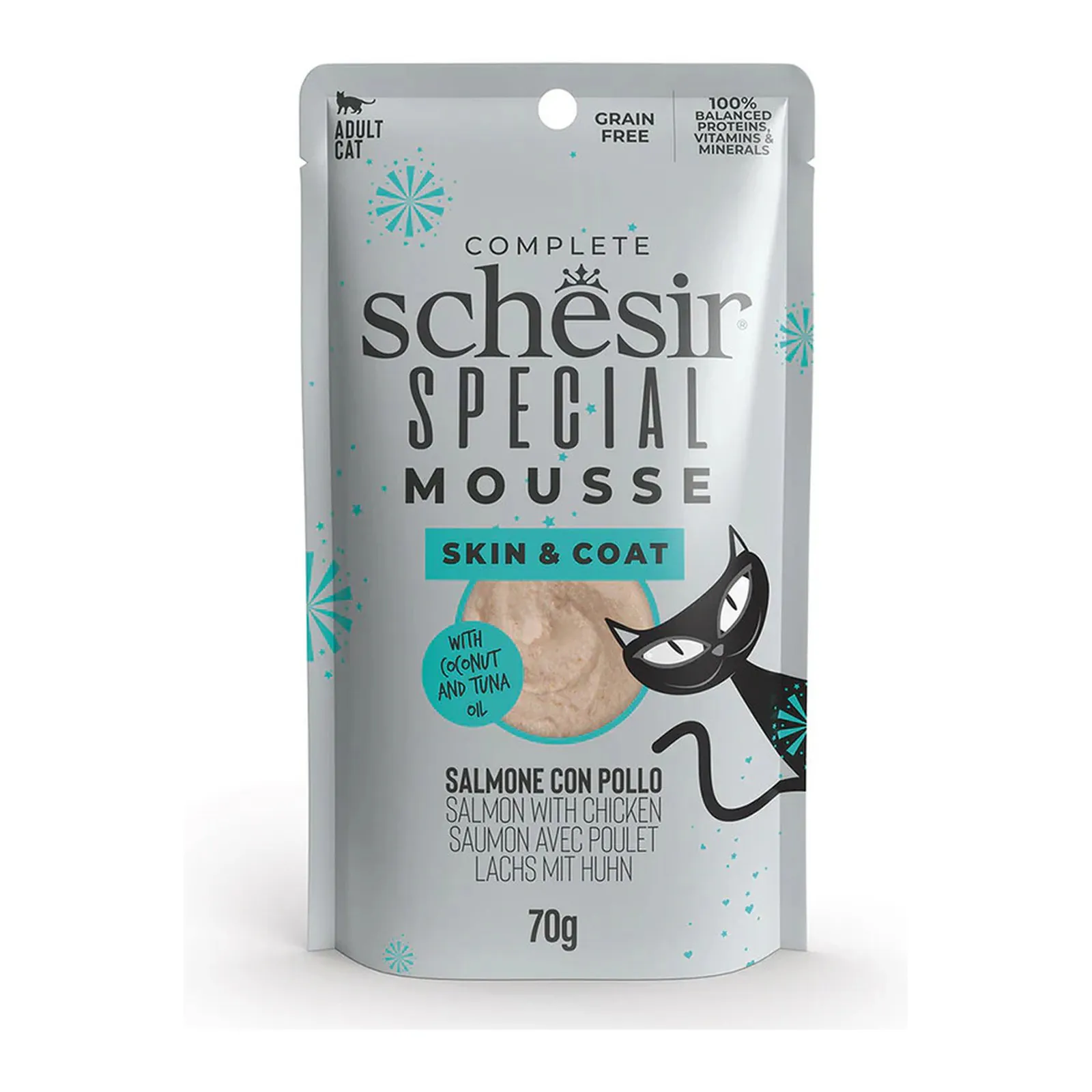 Schesir Special Skin & Coat, лосось, мусс, 70 г