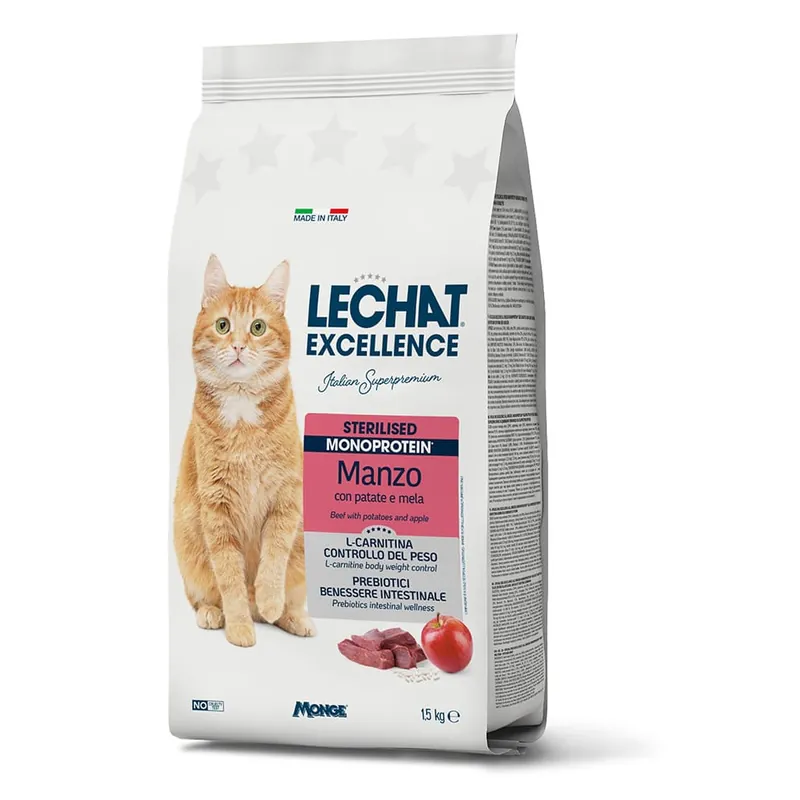 LeChat Excellence Cat Sterilised Monoprotein, говядина, 1,5 кг