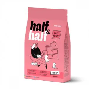 Half&Half Cat с говядиной, сухой корм для котят, 8 кг