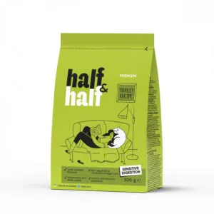 Half&Half Cat с индейкой для чувствительных, сухой корм для взрослых кошек, 300 г