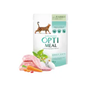Optimeal Adult с кроликом с морковью в желе для взрослых кошек, 12×85 г