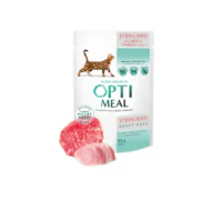 Optimeal Sterile для стерилизованных кошек с говядиной и индейкой в желе, 85 г