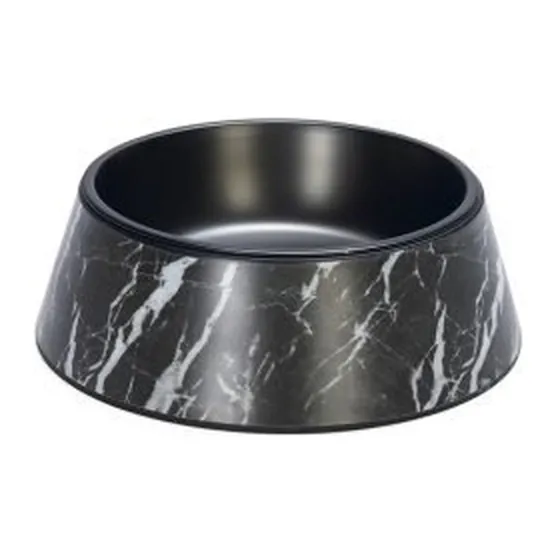 Designed by Lotte Meis, bol pentru câini din melamină cu vas din inox, negru, 350 ml