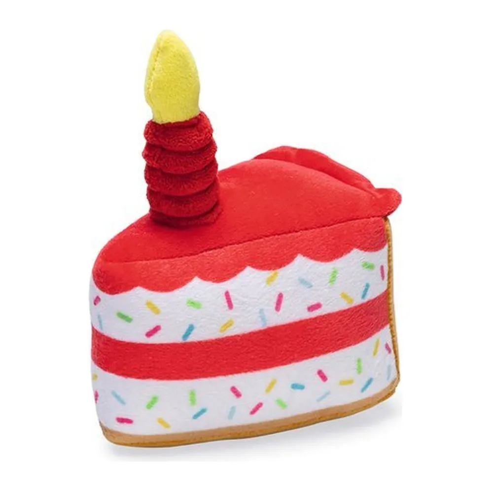 Beeztees Party Taart, jucărie de pluș în formă de tort, cu squeaker, pentru câini