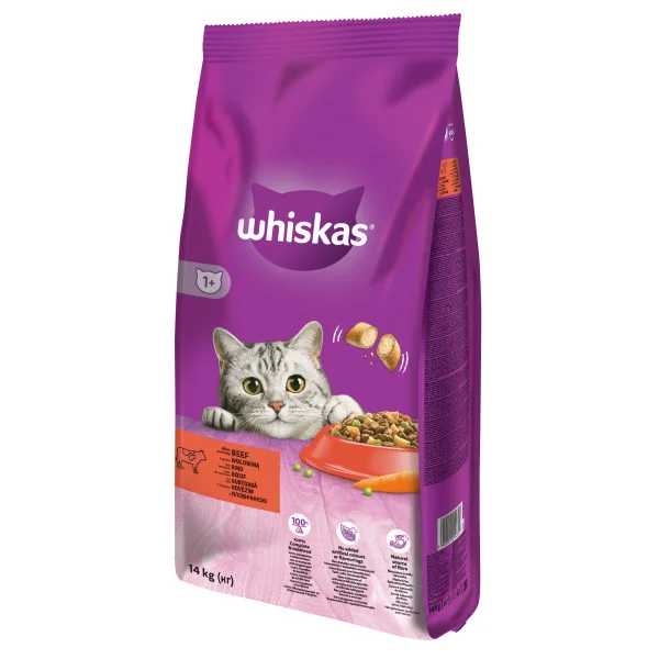 Whiskas Adult для взрослых кошек с говядиной, 14 кг
